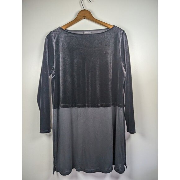 J Jill Wherever Velvet Tunic Top Size Large Whimsigoth Witchy Fairy Goth Sheer - Picture 1 of 7